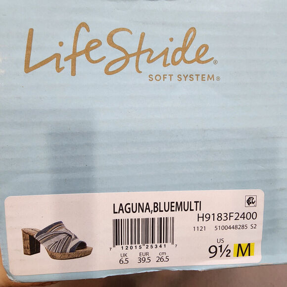 LIFE STRIDE Laguna Women's Blue Strap Platform Heeled Sandal Sandals 9.5 - Picture 8 of 8